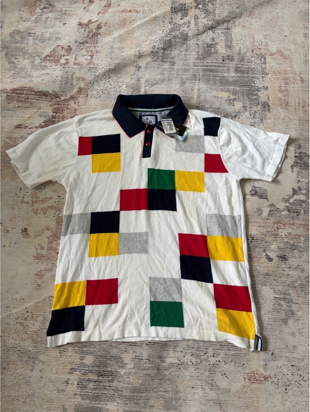 New Sport king vintage colour block large polo